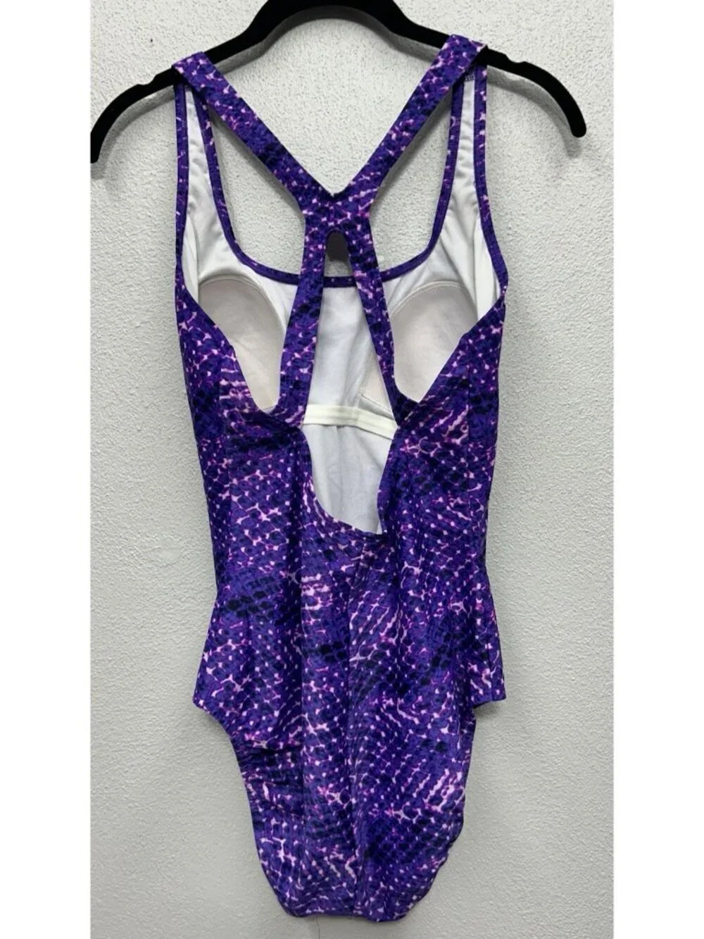 Speedo Ultraback Racerback One Piece Swimsuit Womens 12 Purple Athletic Training